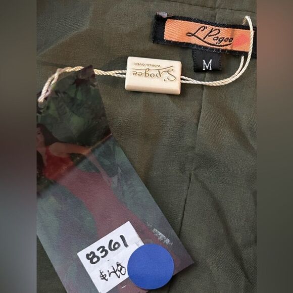 L'Pogee tiered maxi Ruffle Skirt Size medium NWT olive green boho gypsy festival - Picture 15 of 16